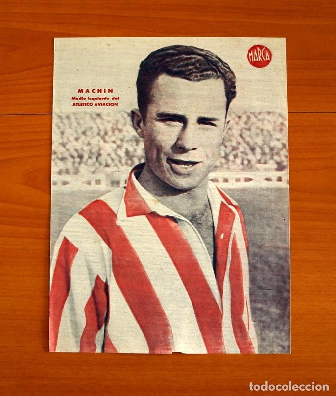 Collectionnisme sportif: Atl&eacute;tico de Madrid Aviaci&oacute;n - Machin Medio Izquierdo - L&aacute;mina de Marca a&ntilde;os 40 - Tama&ntilde;o 23,5x32 cm.