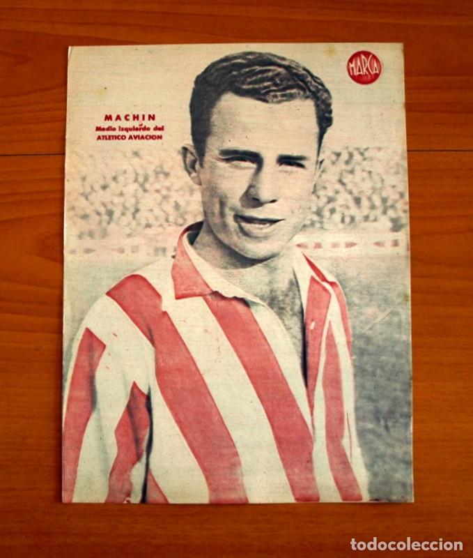 Collectionnisme sportif: Atl&eacute;tico de Madrid Aviaci&oacute;n - Machin Medio Izquierdo - L&aacute;mina de Marca a&ntilde;os 40 - Tama&ntilde;o 23,5x32 cm.