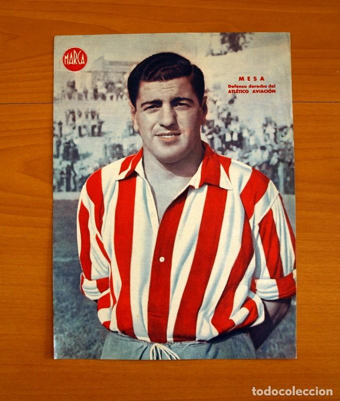 Collectionnisme sportif: Atl&eacute;tico de Madrid Aviaci&oacute;n - Mesa Defensa Derecha - L&aacute;mina de Marca a&ntilde;os 40 - Tama&ntilde;o 23,5x32 cm.