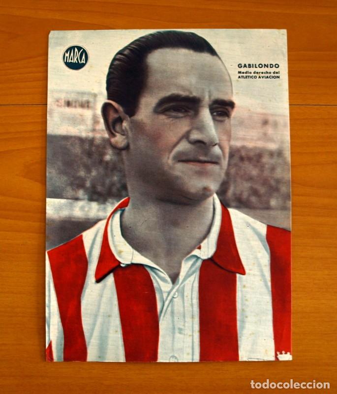 Collectionnisme sportif: Atl&eacute;tico de Madrid Aviaci&oacute;n - Gabilondo Medio Derecha - L&aacute;mina de Marca a&ntilde;os 40 - Tama&ntilde;o 23,5x32 cm.
