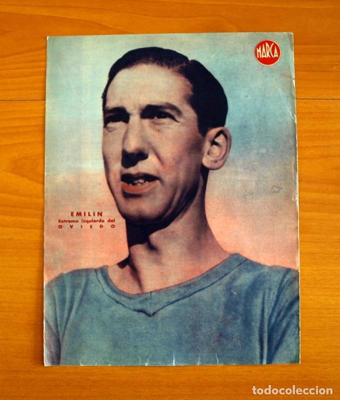 Collectionnisme sportif: Oviedo - Emilin Extremo Izquierda - L&aacute;mina de Marca a&ntilde;os 40 - Tama&ntilde;o 23,5x32 cm.