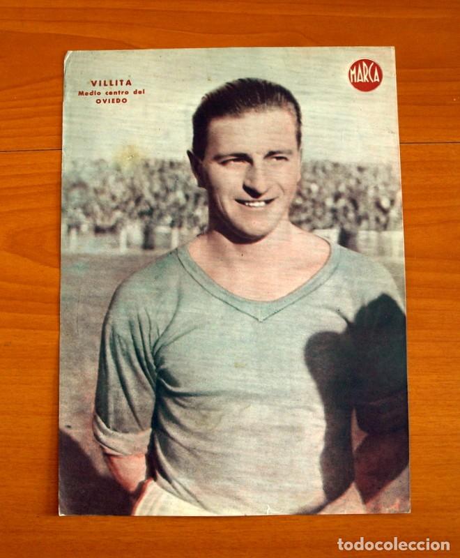 Collectionnisme sportif: Oviedo - Villita Medio Centro - L&aacute;mina de Marca a&ntilde;os 40 - Tama&ntilde;o 23,5x32 cm.