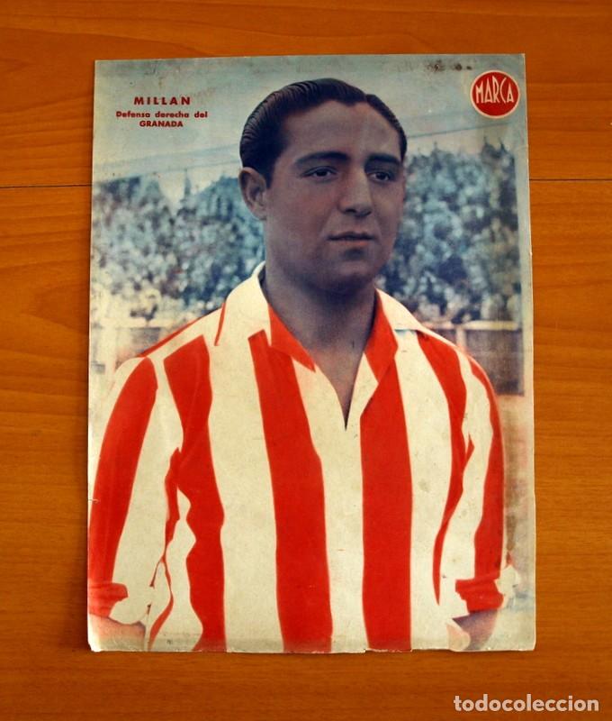 Collectionnisme sportif: Granada - Millan Defensa Derecha - L&aacute;mina de Marca a&ntilde;os 40 - Tama&ntilde;o 23,5x32 cm.