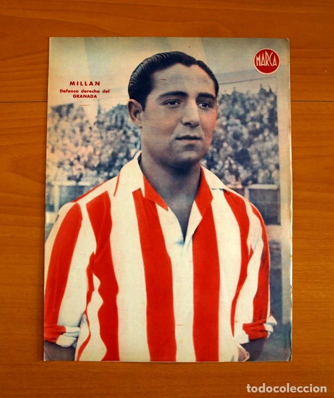 Collectionnisme sportif: Granada - Millan Defensa Derecha - L&aacute;mina de Marca a&ntilde;os 40 - Tama&ntilde;o 23,5x32 cm.
