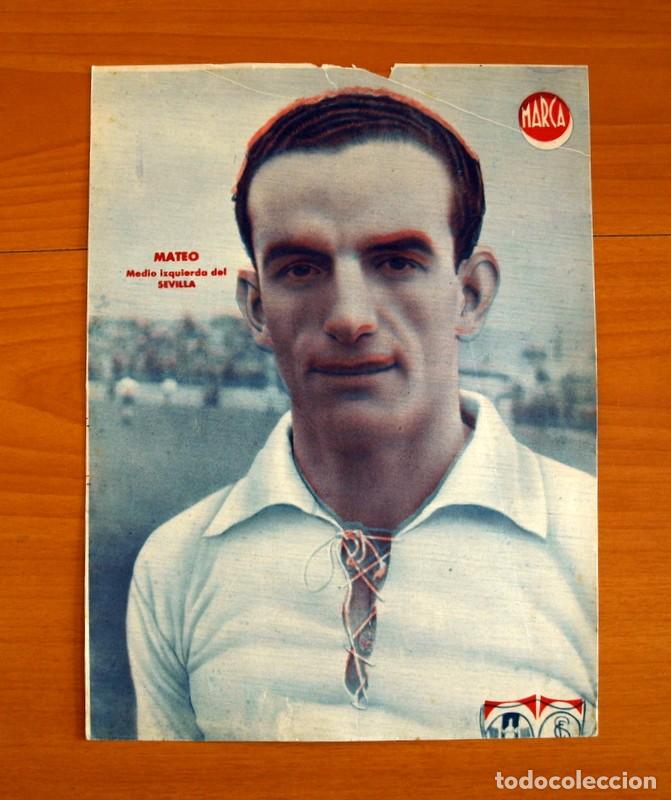 Collectionnisme sportif: Sevilla - Mateo Medio Izquierda - L&aacute;mina de Marca a&ntilde;os 40 - Tama&ntilde;o 23,5x32 cm.