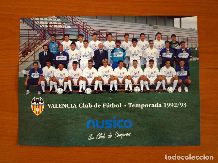 Collectionnisme sportif: P&oacute;ster Valencia Plantilla Temporada 1992-1993, 92-93 - Nusico - L&aacute;mina Tama&ntilde;o 24,5x34,5 cm.