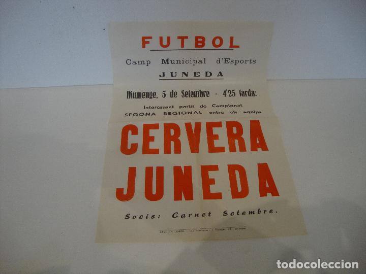 Collectionnisme sportif: CARTEL POSTER FUTBOL CERVERA JUNEDA