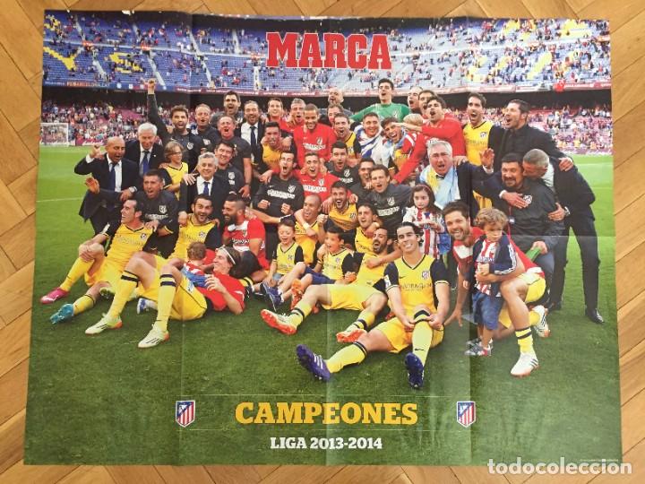 Collectionnisme sportif: CARTEL POSTER MARCA CAMPEONES PLANTILLA ATLETICO MADRID LIGA TEMPORADA 2013 2014 BARCELONA GOL GODIN