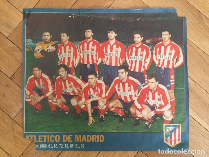 Collectionnisme sportif: CARTEL POSTER PLANTILLA ONCE ALINEACION ATLETICO MADRID TEMPORADA 1995 1996