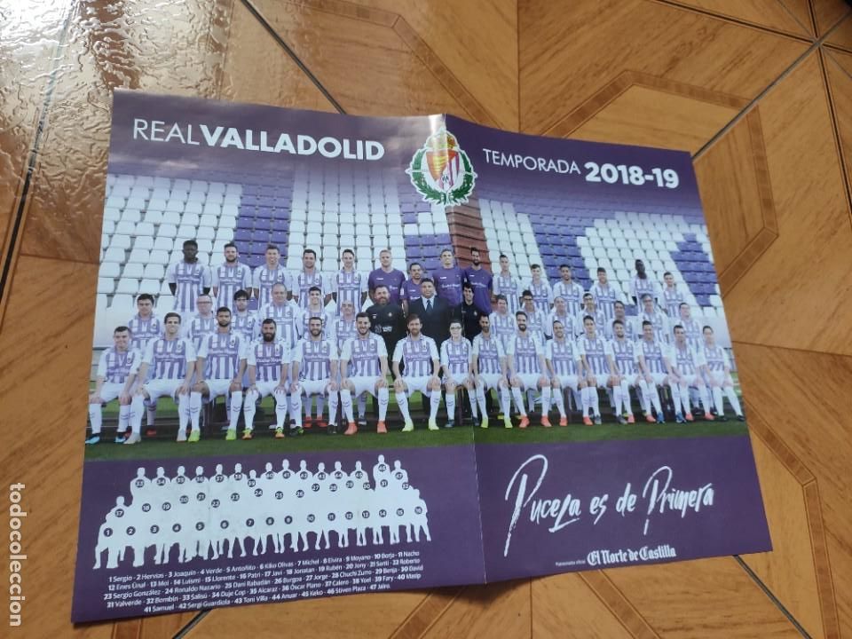 Collezionismo sportivo: Poster Real Valladolid temporada 2018-2019 tama&ntilde;o A3