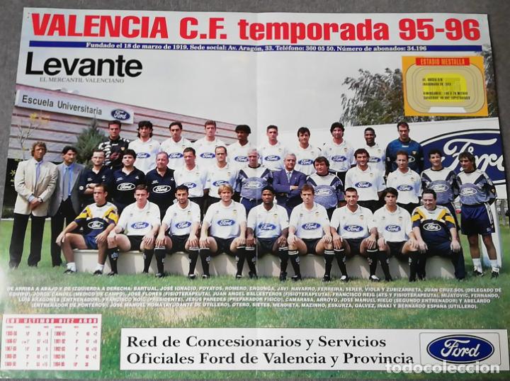 Collectionnisme sportif: POSTER VALENCIA C. F. TEMPORADA 95-96. DIARIO LEVANTE 1995