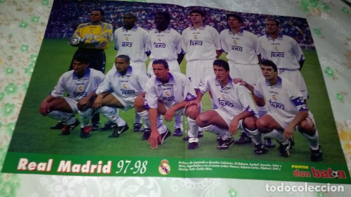 Coleccionismo deportivo: p&oacute;ster Real Madrid 1997-1998