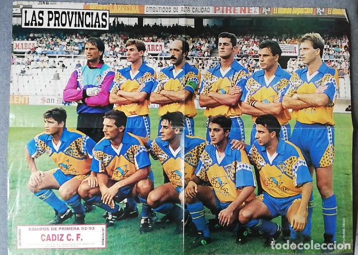 Collectionnisme sportif: ANTIGUO POSTER C&Aacute;DIZ CLUB DE F&Uacute;TBOL 1992-93. DIARIO LAS PROVINCIAS