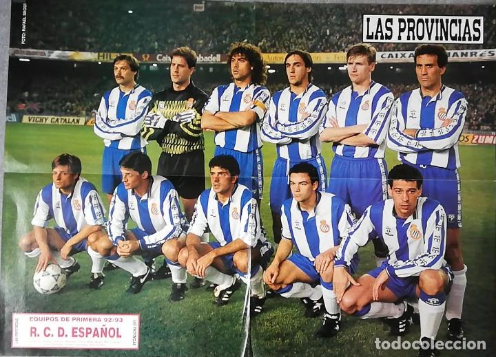 Collectionnisme sportif: ANTIGUO POSTER R.C.D. ESPA&Ntilde;OL TEMPORADA 1992-93. DIARIO LAS PROVINCIAS