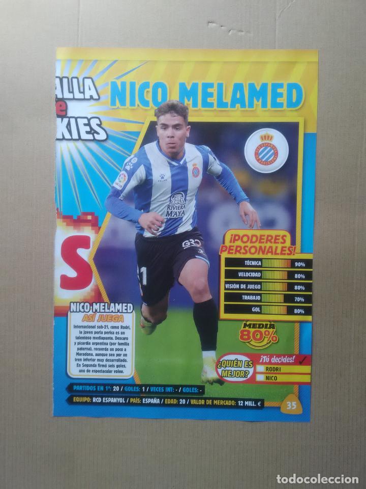 Collectionnisme sportif: ROOKIE NICO MELAMED ESPANYOL P&Oacute;STER 1 P&Aacute;G REVISTA PLAY PANINI 2021-2022 LIGA 21-22 + SUPERHEROES
