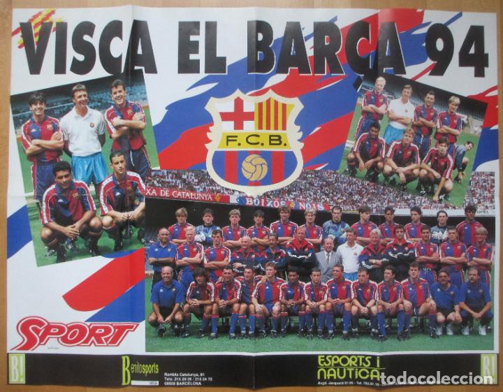 Coleccionismo deportivo: CARTEL FUTBOL F.C.B. BARCELONA VISCA EL BAR&Ccedil;A 94 SPORT