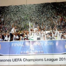 Coleccionismo deportivo: POSTER REVISTA REAL MADRID - CAMPEONES CHAMPIONS LEAGUE 2016 MILANO MILAN FÚTBOL - GRAN FORMATO. Lote 338108963