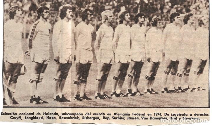 Collezionismo sportivo: SELECCI&Oacute;N DE F&Uacute;TBOL DE PAISES BAJOS ( HOLANDA ): Recorte de un equipo de 1974