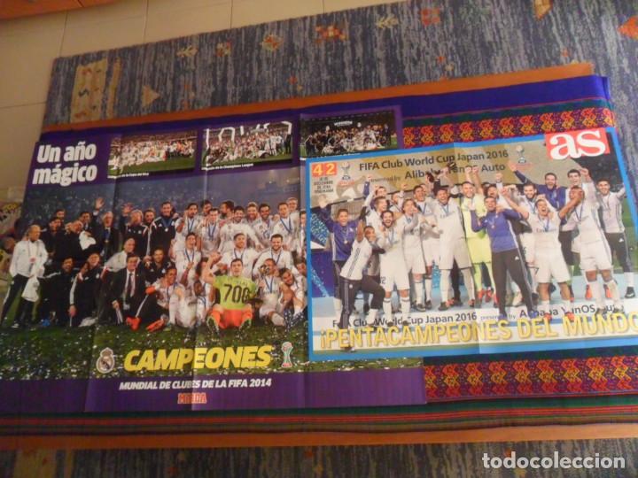 Collezionismo sportivo: P&Oacute;STER CARTEL REAL MADRID CAMPE&Oacute;N DEL MUNDO MUNDIAL DE CLUBES DE LA FIFA 2014 Y 2016. AS Y MARCA.
