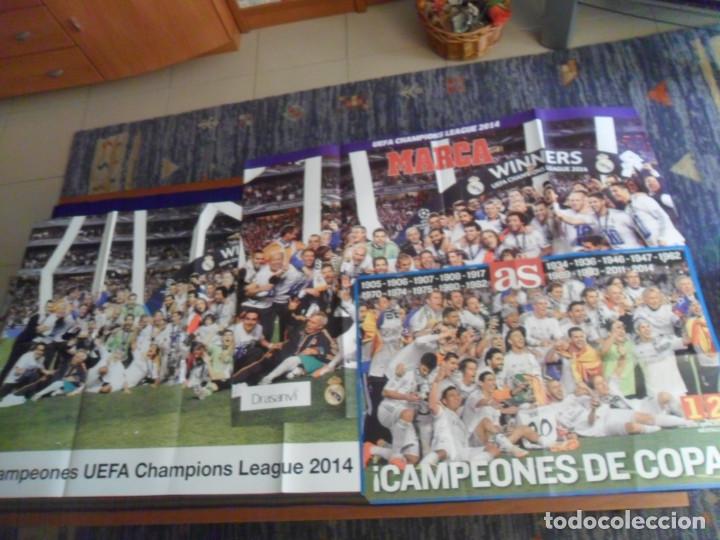 Collezionismo sportivo: 2 CARTEL P&Oacute;STER REAL MADRID CAMP&Eacute;ON DE LA CHAMPIONS LEAGUE 2014. REGALO COPA DEL REY.