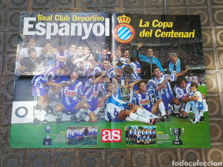 Coleccionismo deportivo: P&Oacute;STER REAL CLUB DEPORTIVO ESPANYOL, LA COPA DEL CENTENARI. (COPA REY 2000). 80x58CM