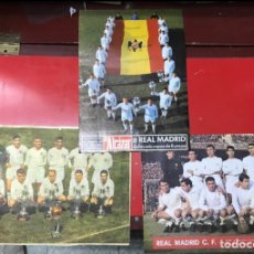 Coleccionismo deportivo: LOTE ANTIGUOS POSTERS ALINEACIONES REAL MADRID QUINTA Y SEXTA COPA DE EUROPA. Lote 340948563