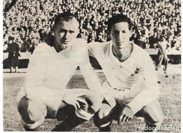 Coleccionismo deportivo: REAL MADRID: Recorte de DI STEFANO y GENTO