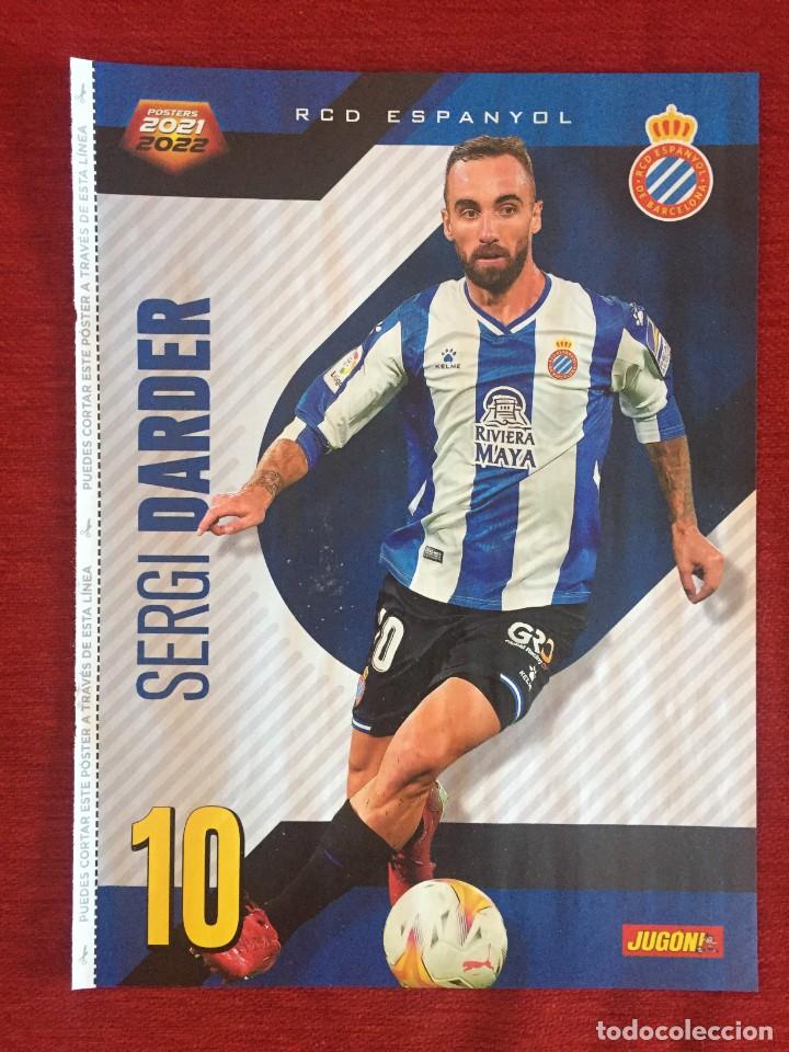 Coleccionismo deportivo: CARTEL POSTER JUGON SERGI DARDER ESPANYOL ESPA&Ntilde;OL + FRAN GARCIA RAYO VALLECANO 2021 2022