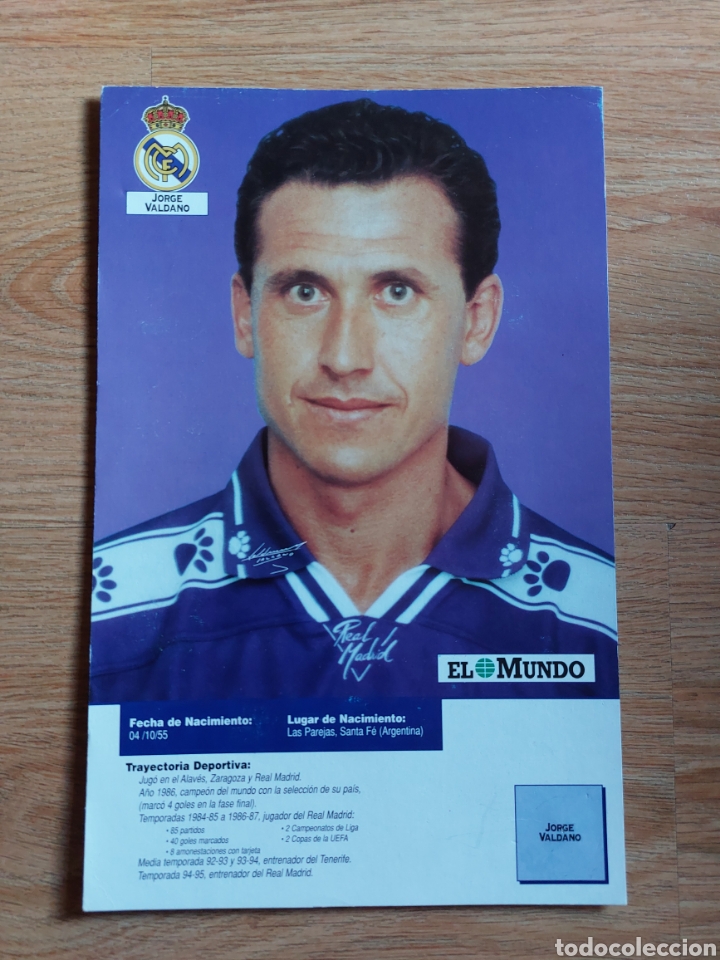 Coleccionismo deportivo: FOTO JORGE VALDANO R.MADRID
