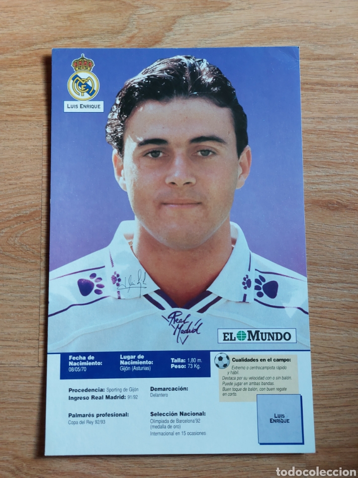 Coleccionismo deportivo: FOTO LUIS ENRIQUE R.MADRID