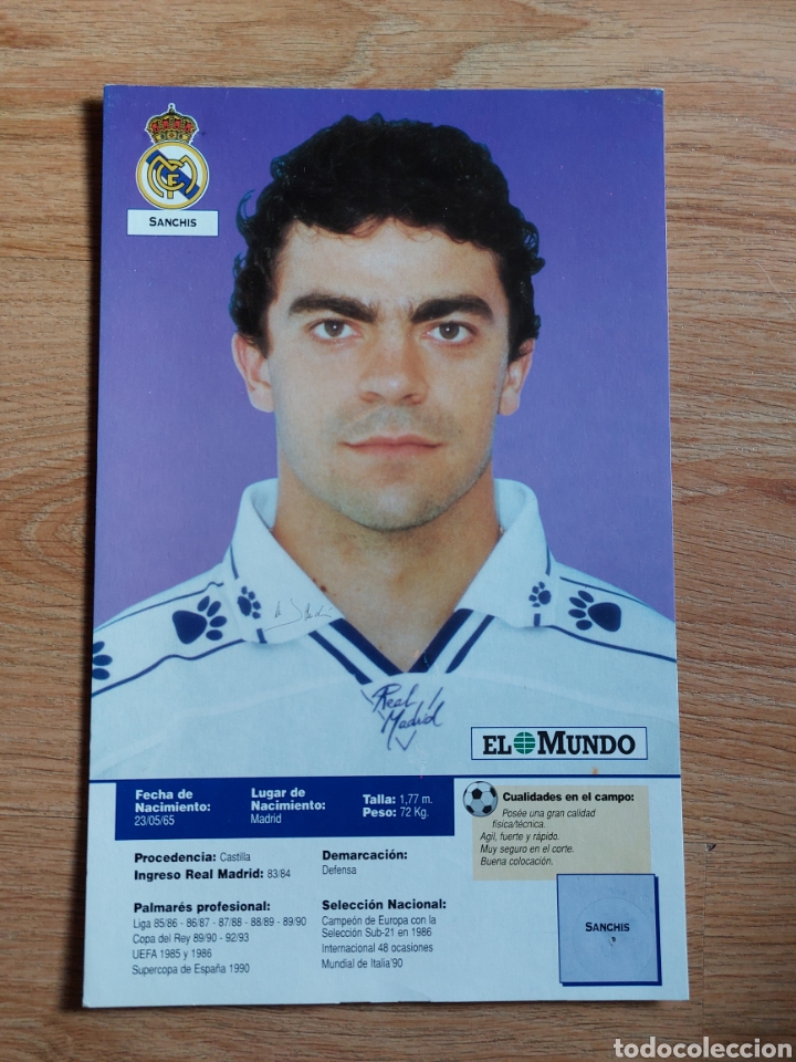 Coleccionismo deportivo: FOTO MANOLO SANCHIS R.MADRID
