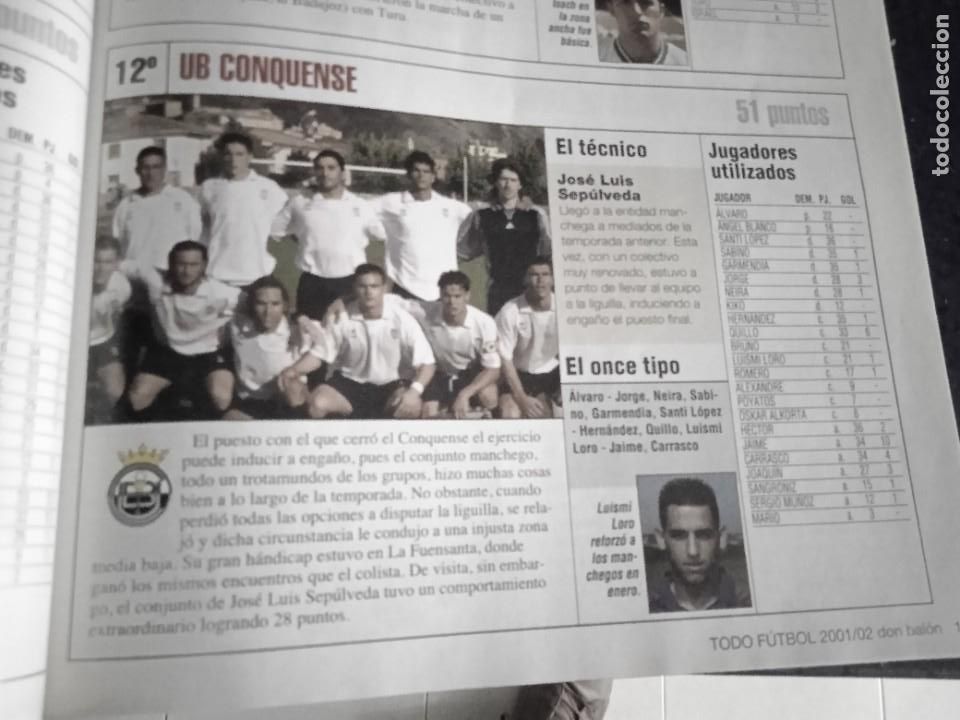 Collectionnisme sportif: Recorte de Don Bal&oacute;n Todo Futbol 2001-02.Foto del equipo y jugadores utilizados UB Conquense