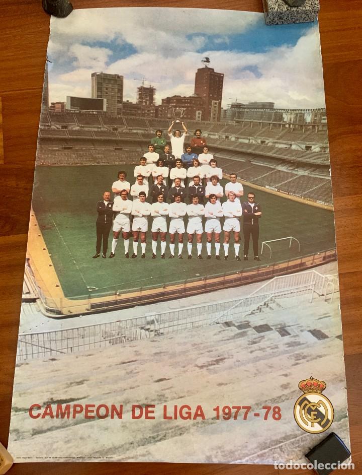 Collectionnisme sportif: RARO CARTEL F&Uacute;TBOL - POSTER - REAL MADRID - CAMPE&Oacute;N COPA DE LIGA - 1977 - 1978