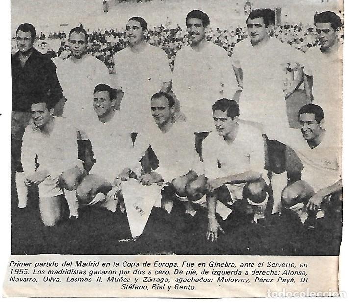 Collezionismo sportivo: REAL MADRID: Recorte de un equipo de 1955, debut en la Copa de Europa