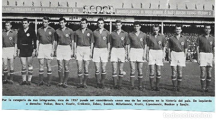 Sammelleidenschaft Sport: SELECCI&Oacute;N DE F&Uacute;TBOL DE YUGOSLAVIA: Recorte de un equipo de 1957