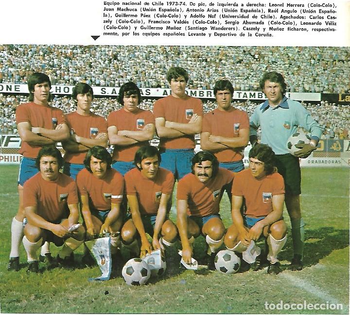 Sammelleidenschaft Sport: SELECCI&Oacute;N DE F&Uacute;TBOL DE CHILE: Recorte de un equipo de 1973
