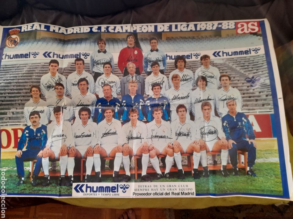 Coleccionismo deportivo: Poster del Real Madrid Campeones de La liga 1987-88
