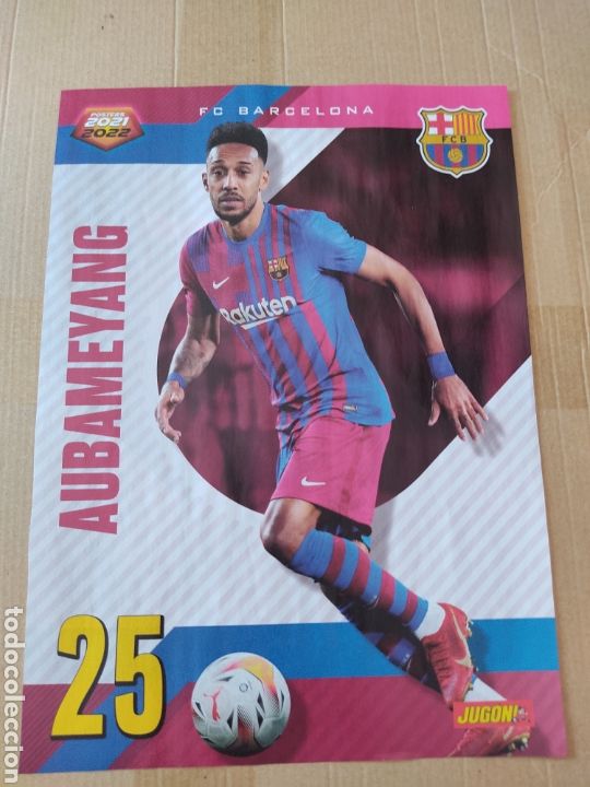 Collezionismo sportivo: AUBAMEYANG BARCELONA BAR&Ccedil;A BONO SEVILLA DOBLE P&Oacute;STER 1 P&Aacute;G REVISTA JUG&Oacute;N 2021-2022 LIGA 21-22