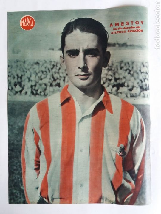 Collezionismo sportivo: CARTEL DE LA REVISTA MARCA DE AMESTOY. MEDIO DERECHO DEL ATL&Eacute;TICO AVIACI&Oacute;N