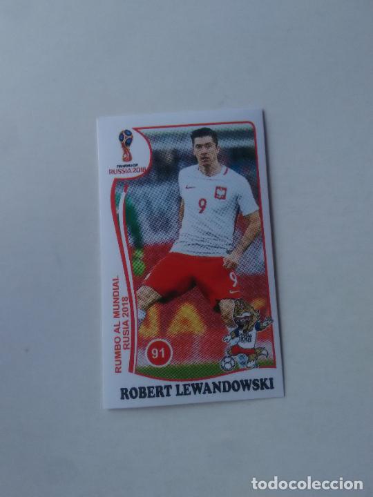 Collezionismo sportivo: 91 LEWANDOWSKI SELECCI&Oacute;N POLONIA CROMO STICKER WORLD CUP RUMBO MUNDIAL 2018 EDITADO EN PER&Uacute;