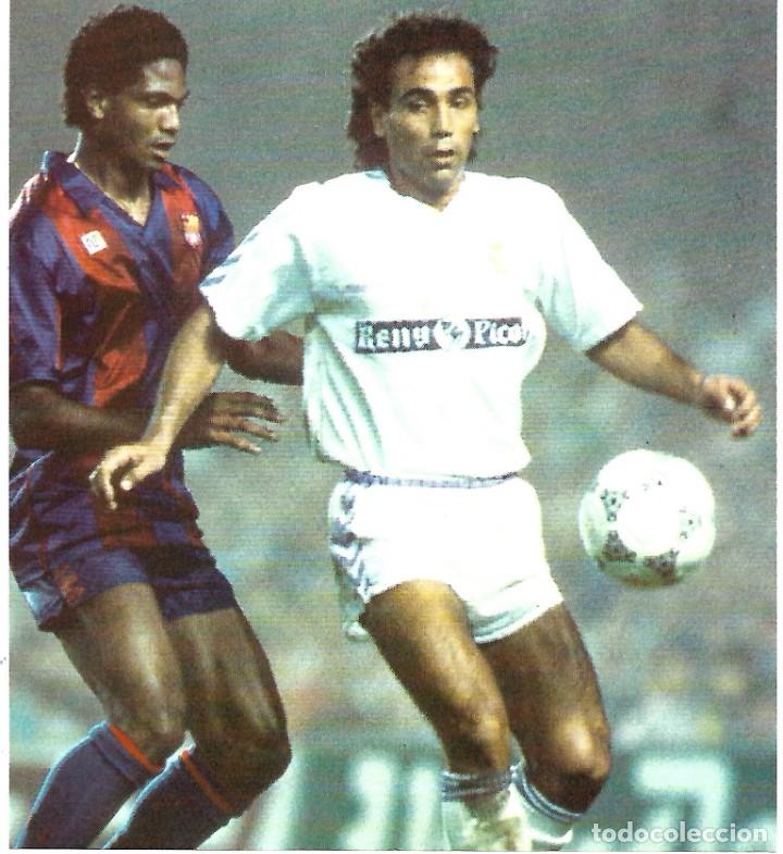 Collezionismo sportivo: BAR&Ccedil;A: L&aacute;mina de ALOSIO pugnando con HUGO S&Aacute;NCHEZ