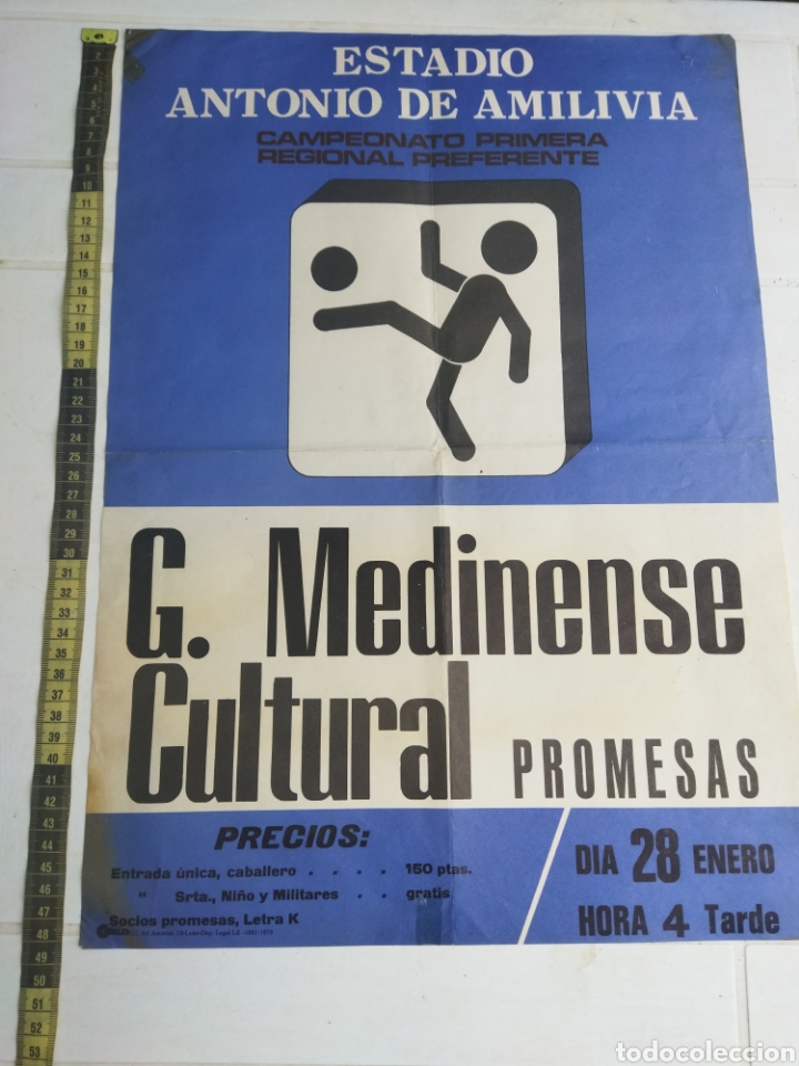 Sammelleidenschaft Sport: C.MEDINENSE & CULTURAL PROMESAS , cartel antiguo partido de futbol , ver descripci&oacute;n