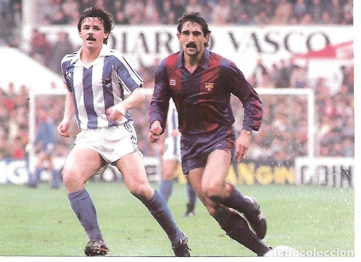 Collezionismo sportivo: BAR&Ccedil;A: L&aacute;mina de JUAN CARLOS P&Eacute;REZ ROJO en acci&oacute;n