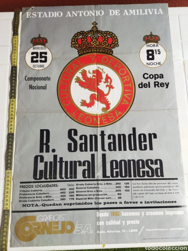 Coleccionismo deportivo: R.SANTANDER & CULTURAL LEONESA - Foto 1