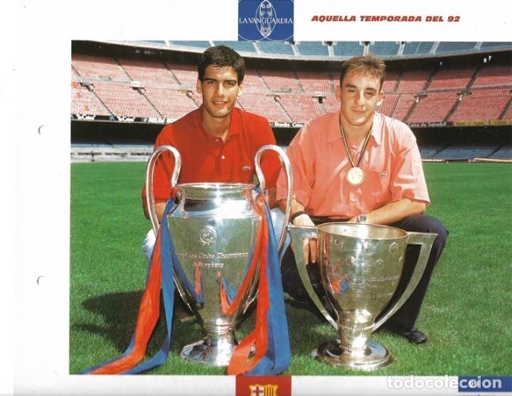 Coleccionismo deportivo: BAR&Ccedil;A: L&aacute;mina de PE GUARDIOLA y CHAPI FERRER - Foto 1