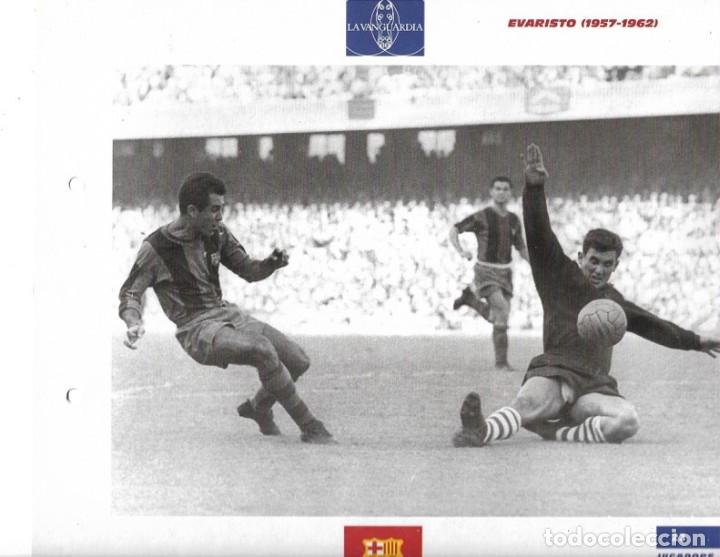 Coleccionismo deportivo: BAR&Ccedil;A: L&aacute;mina de EVARISTO en acci&oacute;n - Foto 1