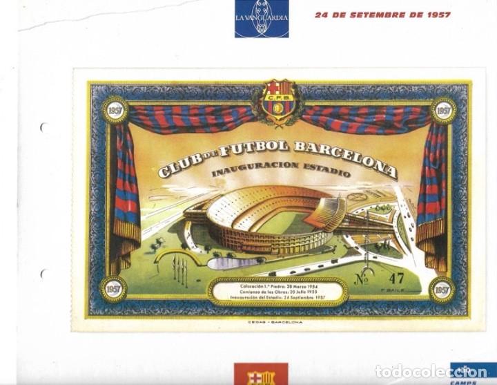 Sammelleidenschaft Sport: BAR&Ccedil;A: L&aacute;mina de la entrada de la inauguraci&oacute;n del Camp Nou