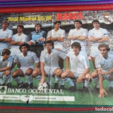 Coleccionismo deportivo: CARTEL PÓSTER REAL MADRID 85 86 1985 1986 CAMPEÓN DE LIGA. MARCA Y BANCO OCCIDENTAL.