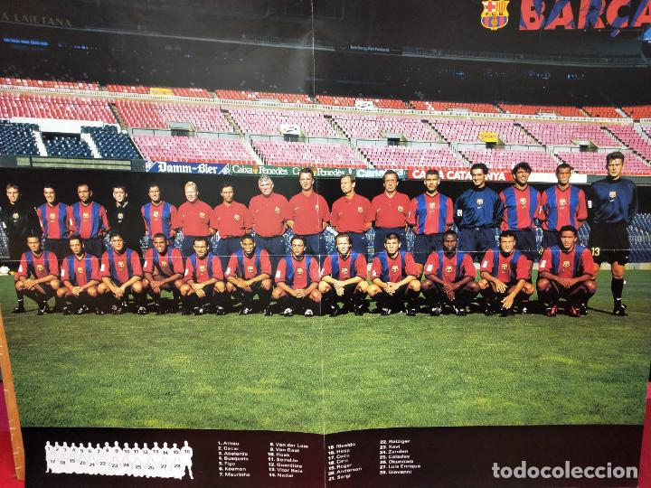 Sammelleidenschaft Sport: POSTER BAR&Ccedil;A. PLANTILLA F.C. BARCELONA, TEMPORADA 1998-1999. MEDIDAS: 56 X 43 CMS.