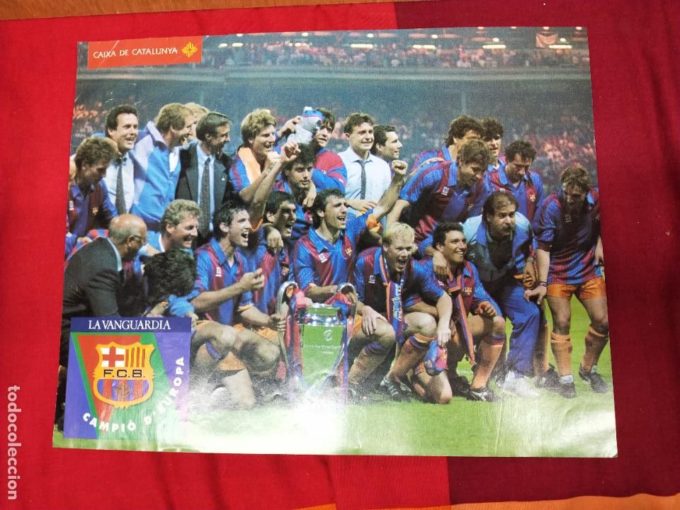 Sammelleidenschaft Sport: POSTER F.C. BARCELONA. BAR&Ccedil;A CAMPI&Oacute; D'EUROPA, 1992. LA VANGUARDIA. MEDIDAS: 38 X 30 CMS. WEMBLEY